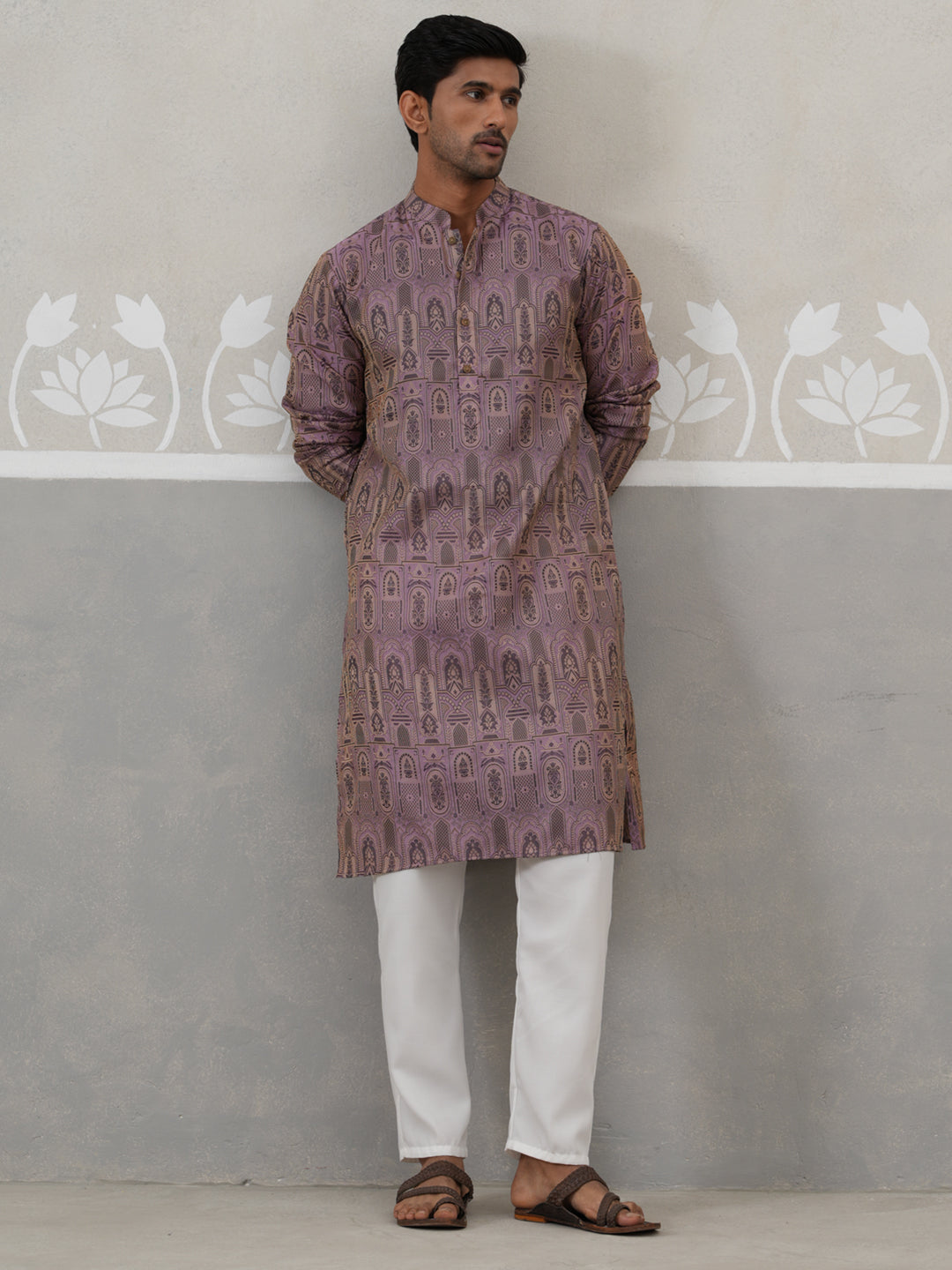 Classic Ethnic Wear Woven Design Kurta Set ( ANMKP 270Purple )  [RT] [G-1-2]