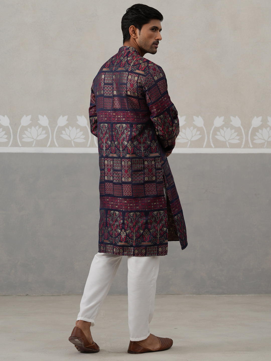 Maroon Woven Design Jacquard Kurta Pyjama Set ( ANMKP 271Maroon )  [RT] [M-7]