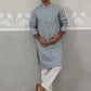 Elegant Jacquard Woven Design Kurta with Pajama ( ANMKP 272Blue )  [RT] [L-5]
