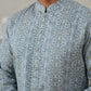 Elegant Jacquard Woven Design Kurta with Pajama ( ANMKP 272Blue )  [RT] [L-5]