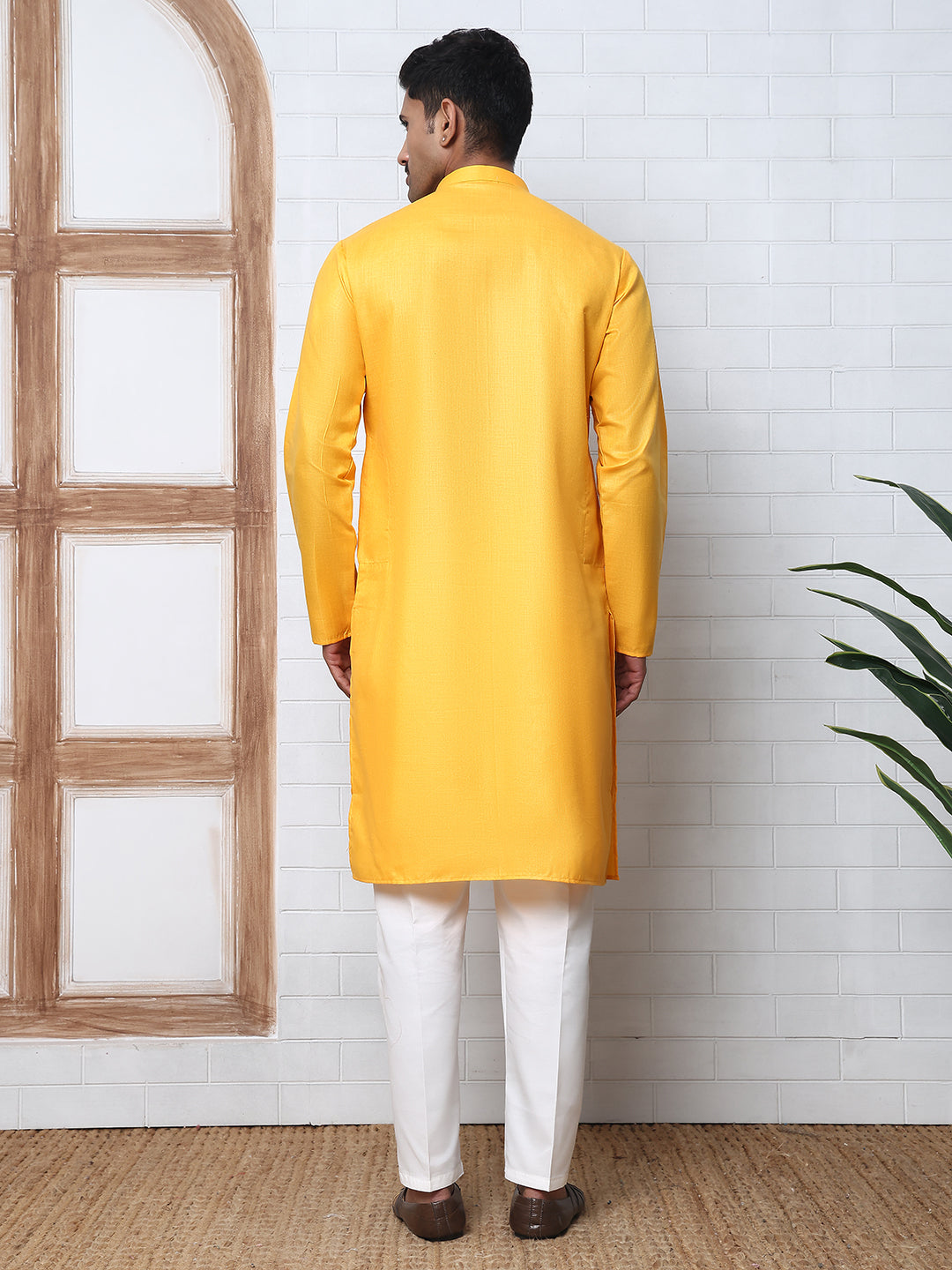 Solid Kurta Pyjama for Men ( ANMKP W 273Mustard )