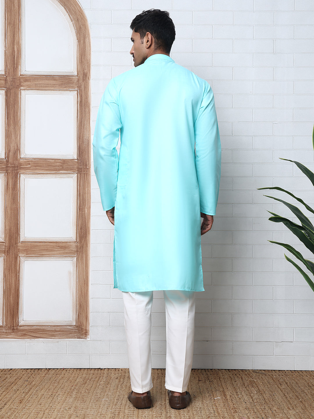 Solid Kurta Pyjama for Men ( ANMKP W 273Sky )