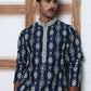 Festival Silk Blend Embroidered Kurta Pyjama ( ANMKP W 276Navy )