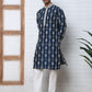 Festival Silk Blend Embroidered Kurta Pyjama ( ANMKP W 276Navy )