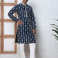 Festival Silk Blend Embroidered Kurta Pyjama ( ANMKP W 276Navy )