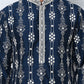 Festival Silk Blend Embroidered Kurta Pyjama ( ANMKP W 276Navy )