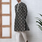 Festival Silk Blend Embroidered Kurta Pyjama ( ANMKP W 276Olive )