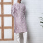 Festival Silk Blend Embroidered Kurta Pyjama ( ANMKP W 276Purple )