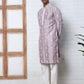 Festival Silk Blend Embroidered Kurta Pyjama ( ANMKP W 276Purple )