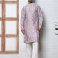 Festival Silk Blend Embroidered Kurta Pyjama ( ANMKP W 276Purple )