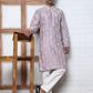 Festival Silk Blend Embroidered Kurta Pyjama ( ANMKP W 276Purple )
