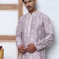Festival Silk Blend Embroidered Kurta Pyjama ( ANMKP W 276Purple )