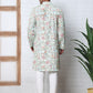 Floral Print Kurta Set with Thread Work Embroidery ( ANMKP W 284Pista )