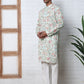 Floral Print Kurta Set with Thread Work Embroidery ( ANMKP W 284Pista )