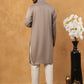 Men Silk Blend Festive Embroidered Kurta Set ( ANMKP W 286Grey )