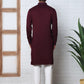 Men Silk Blend Festive Embroidered Kurta Set ( ANMKP W 286Maroon )