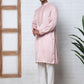 Men Silk Blend Festive Embroidered Kurta Set ( ANMKP W 286Peach )