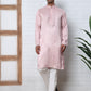 Men Silk Blend Festive Embroidered Kurta Set ( ANMKP W 286Peach )