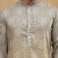 Bandhani Print Thread-Work Kurta Pyjama Set ( ANMKP W 291Pista )