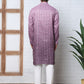 Bandhani Print Thread-Work Kurta Pyjama Set ( ANMKP W 291Purple )