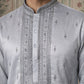 Silk Blend Ethnic Embroidered Kurta Pyjama Set ( ANMKP W 296Blue )