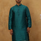 Men Silk Blend Ethnic Kurta Pyjama Set ( ANMKP W 303Green )