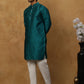 Men Silk Blend Ethnic Kurta Pyjama Set ( ANMKP W 303Green )