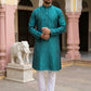 Men Silk Blend Ethnic Kurta Pyjama Set ( ANMKP 303Green )
