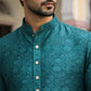 Men Silk Blend Ethnic Kurta Pyjama Set ( ANMKP 303Green )