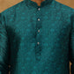 Men Silk Blend Ethnic Kurta Pyjama Set ( ANMKP W 303Green )