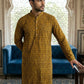 Men Silk Blend Ethnic Kurta ( ANMKO 303Mustard )