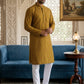 Men Silk Blend Ethnic Kurta ( ANMKO 303Mustard )