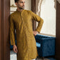 Men Silk Blend Ethnic Kurta Pyjama Set ( ANMKP W 303Yellow )