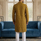 Men Silk Blend Ethnic Kurta Pyjama Set ( ANMKP W 303Yellow )