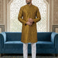 Men Silk Blend Ethnic Kurta Pyjama Set ( ANMKP W 303Yellow )