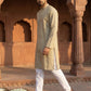 Men’s Ethnic Printed Kurta Set ( ANMKP W 322Beige )