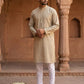 Men’s Ethnic Printed Kurta Set ( ANMKP W 322Beige )