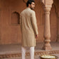 Men’s Ethnic Printed Kurta Set ( ANMKP W 322Beige )