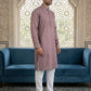Men’s Ethnic Printed Kurta Set ( ANMKP W 322Magenta )