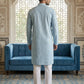 Men’s Ethnic Printed Kurta Set ( ANMKP W 322Sky )