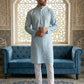 Men’s Ethnic Printed Kurta Set ( ANMKP W 322Sky )