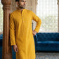 Men’s Ethnic Printed Kurta Set ( ANMKP W 322Yellow )