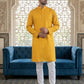 Men’s Ethnic Printed Kurta Set ( ANMKP W 322Yellow )