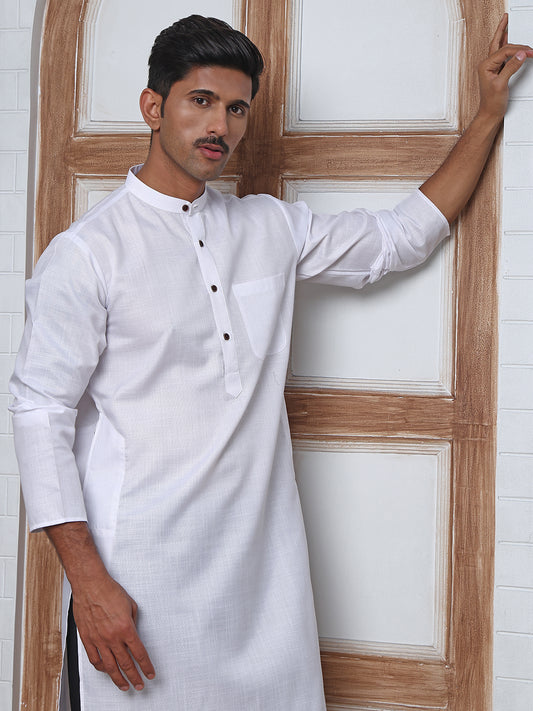 Solid Kurta Pyjama for Men ( ANMKP B-P 273White )