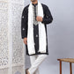 Men Collar Embroidered Straight Kurta Pyjama With Dupatta ( ANMKP DM-W1 168Black )