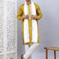 Men Collar Embroidered Straight Kurta Pyjama With Dupatta ( ANMKP DM-W1 168Mustard )