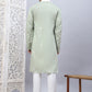 Men Collar Embroidered Straight Kurta Pyjama With Dupatta ( ANMKP DM-W1 168Pista )