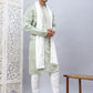 Men Collar Embroidered Straight Kurta Pyjama With Dupatta ( ANMKP DM-W1 168Pista )