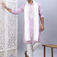 Men Collar Embroidered Straight Kurta Pyjama With Dupatta ( ANMKP DM-W1 168Purple )
