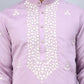 Men Collar Embroidered Straight Kurta Pyjama With Dupatta ( ANMKP DM-W1 168Purple )